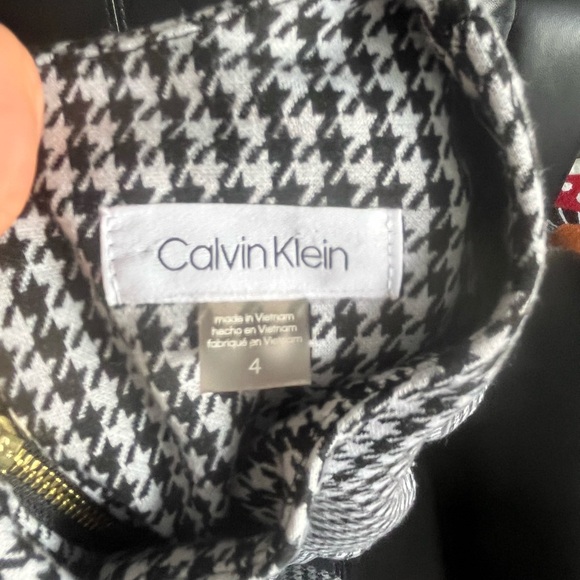 Calvin Klein Black and White Houndstooth Dress - Picture 3 of 4